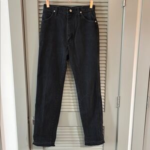 Vintage Wrangler Black Jeans Raw Hem high rise 28 x 30